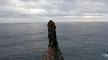 Breathtaking flight over the beaches in Madeira, Portugal. Great view from the viewpoint called Ribeira da Janela.