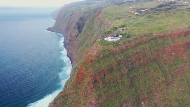 Epic Sunset Lighthouse Beautiful Island Madeira Portugal — Stok video