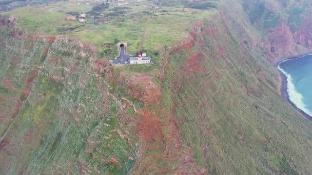 Epic Sunset Lighthouse Beautiful Island Madeira Portugal — Stockvideo