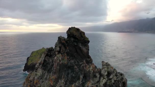 Breathtaking Flight Beaches Madeira Portugal Great View Viewpoint Called Ribeira — 图库视频影像