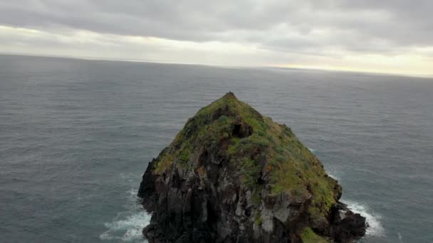 Great Video Drone Rock Madeira Portugal Called Ribeira Janela — Vídeo de Stock