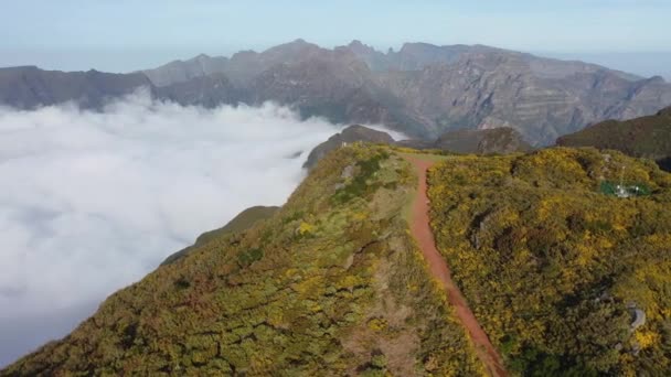 Great Sightseeing Flight Hill Called Bica Cana Madeira Portugal Gigantic — Stok video