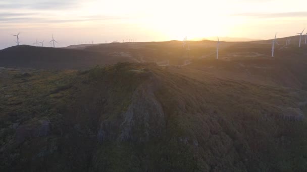 Epic Drone Flight Pica Cana Viewpoint Madeira Portugal Wonderful Sunset — Video Stock