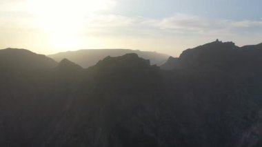 Epic aerial view of a sunset in Madeira, Portugal, with a DJI drone. Great lighting conditions on this beautiful spring evening.