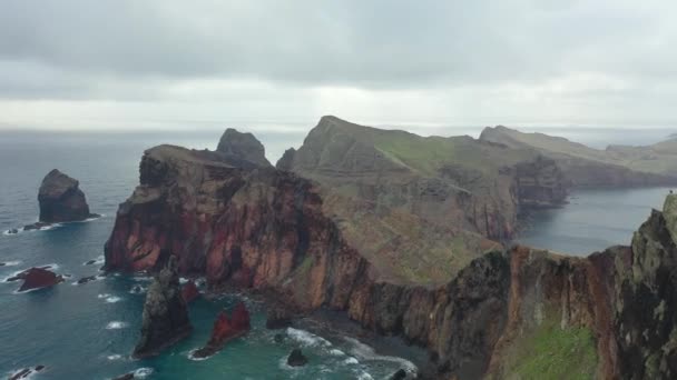 Epic Scenery Diverse Island Madeira Portugal Great Shots Red Coast — Αρχείο Βίντεο