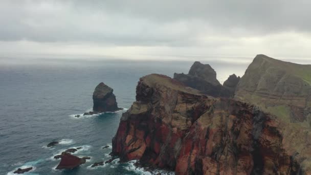 Epic Scenery Diverse Island Madeira Portugal Great Shots Red Coast — Stock Video