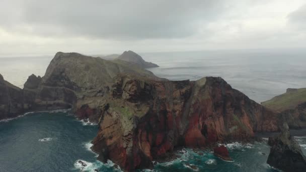 Epic Scenery Diverse Island Madeira Portugal Great Shots Red Coast — Stock video
