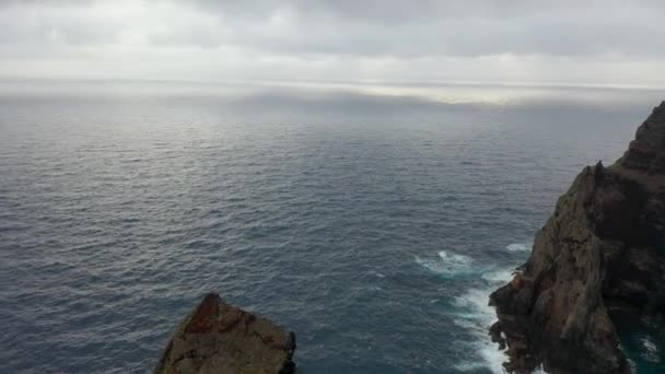 Epic Flight Wonderful Viewpoint Called Ponta Loureno Madeira Portugal Great — Stok video