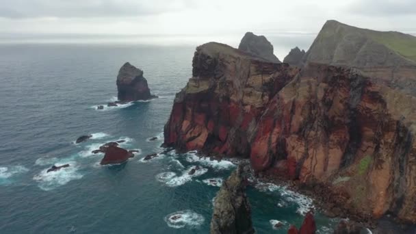 Madeira Nın Kuzeydoğusunda Yer Alan Saint Lawrence Yarımadası Ponta Loureno — Stok video