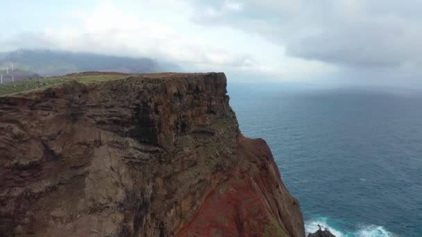 Volando Sobre Ponta Sao Lourenco Popular Zona Senderismo Isla Madeira — Vídeo de stock