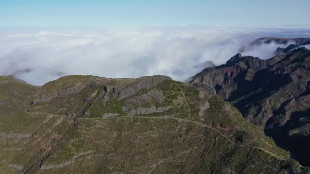 Aerial Views Madeira Hiking Trails Breathtaking Views Mountains Beautiful Island — Vídeo de Stock