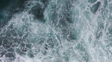 Amazing 4K aerial footage off the coast of Madeira from the Atlantic Ocean taken with a drone from a bird's eye view. Big waves.