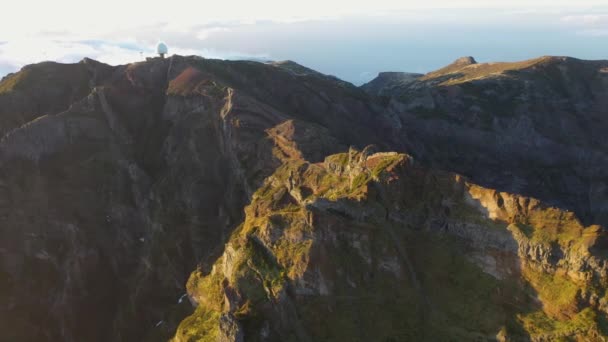 Great Aerial Footage Sunrise Mountains Madeira Taken Drone — Vídeo de Stock