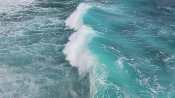 Great Aerial Footage Turquoise Blue Atlantic Ocean Perfect Diving — Stock video