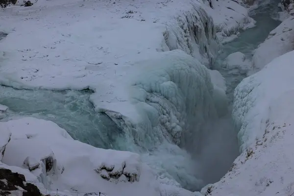 Лёд Насколько Можно Увидеть Исландском Плато Январе 2023 Года — стоковое фото