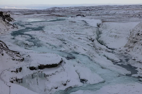 Гольфстрим Большой Водопад Золотом Кольце Исландии — стоковое фото