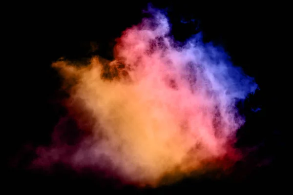 Fumaça Abstrata Várias Cores Brilhantes Fundo Preto — Fotografia de Stock