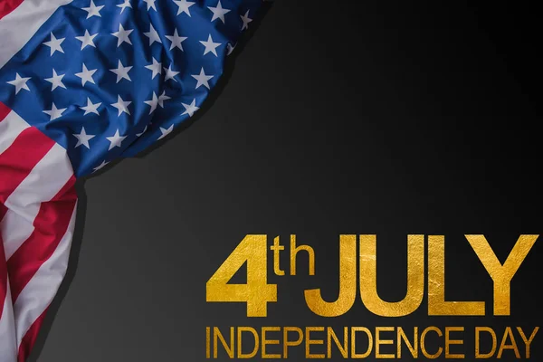 Happy 4Th July Usa Independence Day Text Space Black Background — Stock Photo, Image
