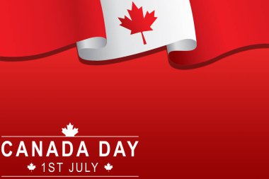 Mutlu Kanada Günü, Kanada bayrağı arka planı, 1 Temmuz Kanada günü.