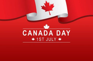 Mutlu Kanada Günü, Kanada bayrağı arka planı, 1 Temmuz Kanada günü.