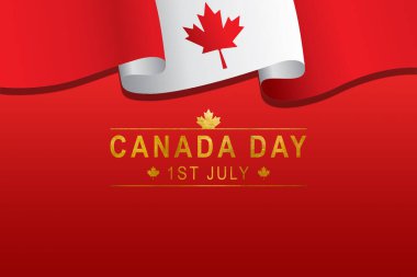 Kanada günü. Bayrak ve vatansever afiş. Vektör çizim.