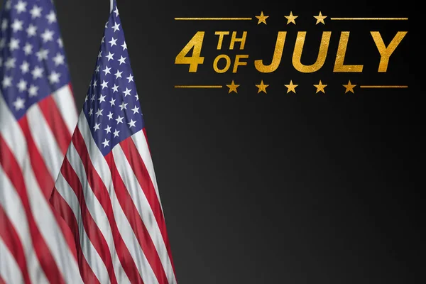 Amerika Birleşik Devletleri Nin Temmuz Bağımsızlık Günü Kutlu Olsun Siyah — Stok fotoğraf