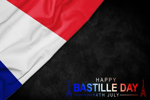 Illustration Vom Tag Der Bastille Frankreich Mit Einer Flagge Und — Stockfoto