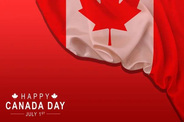 Illustration Happy Canada Day July 1St White Lettering Canadian Flag — Stock Photo, Image