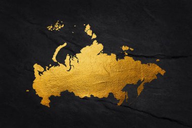 Rusya Altın Metal Renk Yüksekliği Haritası Arka plan 3D illüstrasyon.