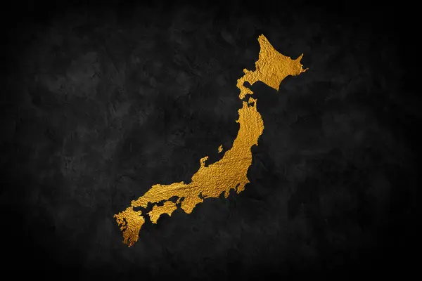 stock image Japan map of gold gradient style vector Illustration.