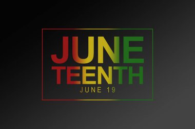 El vektör formatında Juneteenth Özgürlük Günü bayrağı çizin. Poster için kelimeler Emantipation Day ile Bayrak. Juneteenth sembol arka plan. Konsept tasarımı.
