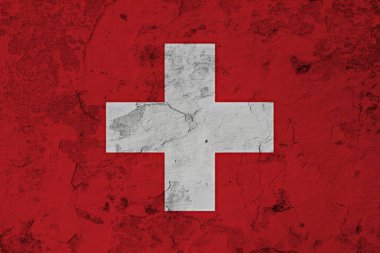 İsviçre grunge bayrak. Vintage, retro tarzı. yüksek çözünürlüklü hd kalitesinde. grunge bayrakları koleksiyon öğesi.