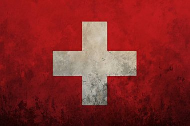 İsviçre grunge bayrak. Vintage, retro tarzı. yüksek çözünürlüklü hd kalitesinde. grunge bayrakları koleksiyon öğesi.