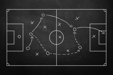 Tahta arka planda futbol taktikleri