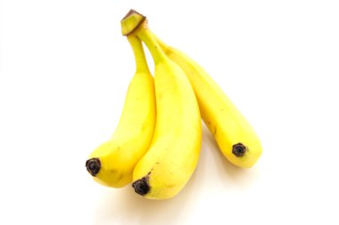 Beyaz arkaplanda izole edilmiş muz.