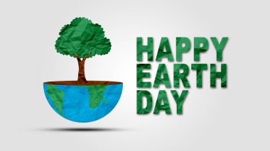 Invest in our planet. Earth day 2025, 2026, 2027 concept background. Ecology concept. Design with globe map drawing and leaves isolated on white background. 