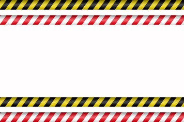 Siyah, mavi, yeşil, kırmızı, beyaz arka plan üzerinde yazıtlar ile sarı stop bant, tehlikeli, uyarı, polis.