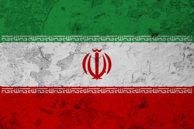 Tahran 'da başkenti olan Grunge of Iran bayrağı. Ulusal Bayram 11 Şubat.