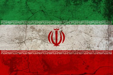 Tahran 'da başkenti olan Grunge of Iran bayrağı. Ulusal Bayram 11 Şubat.