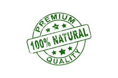 Beyaz Arkaplanda Tahta Damgalı% 100 Sertifikalı Organik Mühür.