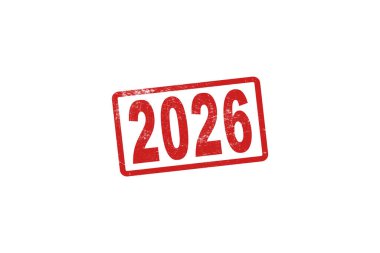 Kırmızı kauçuk damgasında '2026' yazıyor.