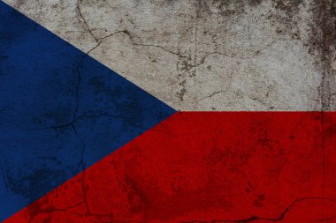 Çek Cumhuriyeti bayrağı, grunge tarzı. İpek bayrağı arkaplanı