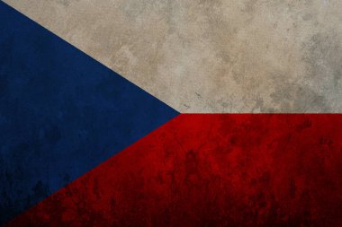 Çek Cumhuriyeti bayrağı, grunge tarzı. İpek bayrağı arkaplanı