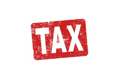 Kırmızı Saplı Rubber Stamper ve Damga Görevi metni ahşap arka planda izole edilmiş evrakların üstünde. Lastik damga vergiyi gösteriyor..