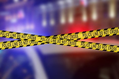 Gece Suç Mahalli: Olay Yeri İnceleme Ekibi Cinayet Üzerinde Çalışıyor. Kadın polis memuru, kurbanın cesedine dair dedektifi bilgilendirdi. Adli tıp ve sağlık görevlileri çalışıyor. Sinematik Çekim