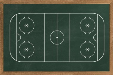 Tahtaya elle çizilmiş hokey taktiği