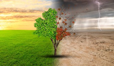 yaratıcı konsept görüntü küresel ısınma karşılaştırmak. 