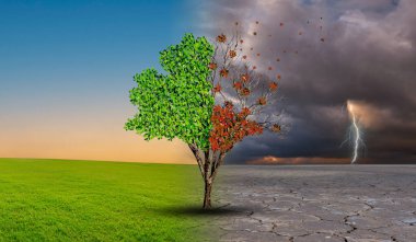 yaratıcı konsept görüntü küresel ısınma karşılaştırmak. 