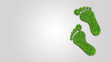 ekolojik ayak izi konsept illüstrasyon - çim yama ayak izi