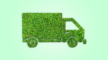Yeşil enerji araba konsepti ile bir araba şeklinde çimen